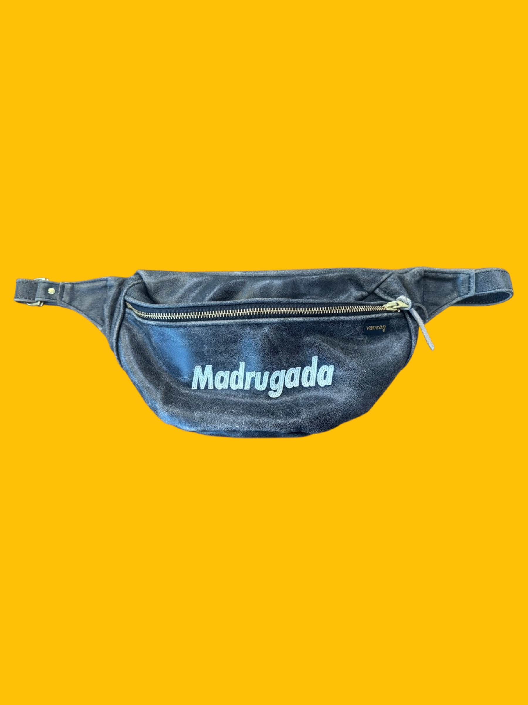 Leather Logo Fanny Pack (Vintage Grey)