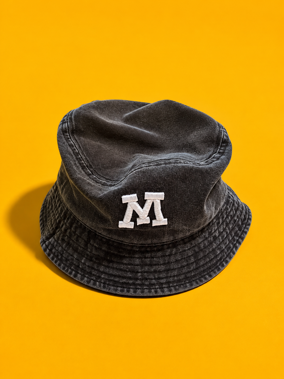 "M" Logo Vintage Wash Bucket Hat